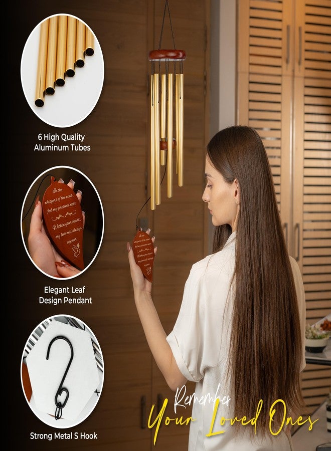 WindsPlay Memorial Wind Chimes - 32.5" Sympathy Wind Chimes for Loss of Loved One - Bereavement & in Memory Wind Chimes for Mother, Father, Husband, Child, Sister, Daughter & Son (Gold) - Image 3